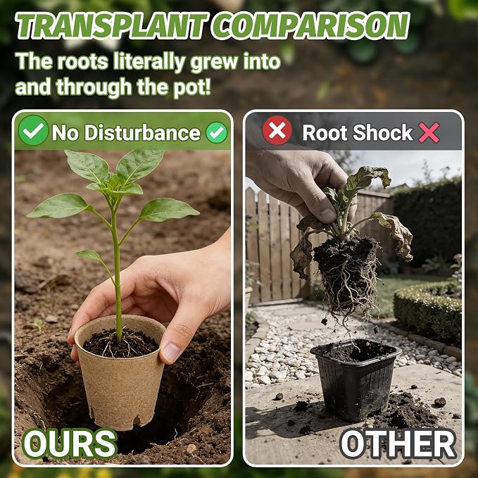 60Pcs 3.1 Inch Peat Pots - Nursery Pots with Drainage Holes for Seedlings - Biodegradable Seed Starting Pots with 60Pcs Plant Labels for Garden Plants