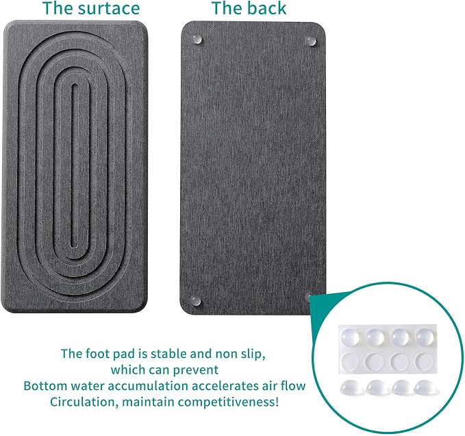 Natural Stone Water Absorbing Soap Tray Set for Bathroom Countertop Fast Drying Absorbent Diatomite Soap