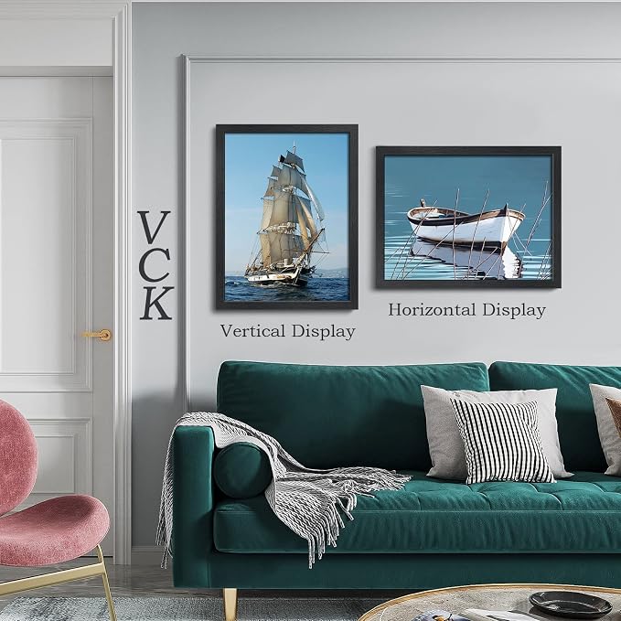 VCK 18x24 Frame 4 Pack - Black Gallery-Quality Wood 18 x 24 Concert Poster Frames, Vertical or Horizontal Wall Display for Photo Art Prints