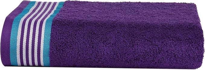 CASA COPENHAGEN He & She 4Pcs 100% Egyptian Cotton Large Designer Towels Gift Set- Indigo - Teal, 550 GSM, 55"x27", 4Bath Towels for Bathroom (Box Pack, Set for Women & Men)