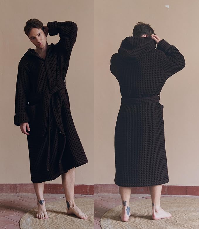 Luxury Organic Japanese Cotton Hotel & Spa Waffle Bathrobe for Men and Women (Hooded/Kimono)
