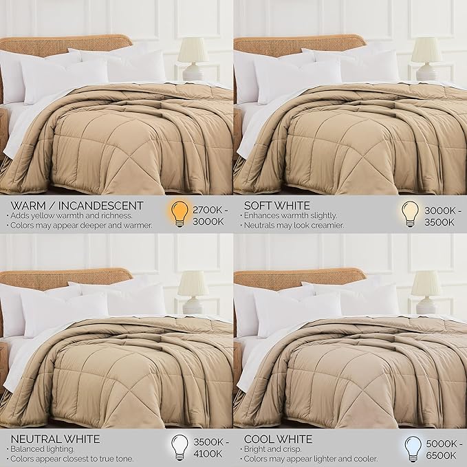 Southshore Fine Living, Inc. Queen Bed Comforters, Full Size Bedspread, Fluffy Comforter Queen Set, Down Alternative Taupe Comforter, Queen Size/Full, Pet Hair Resistant Bedding, Wrinkle Free, Taupe