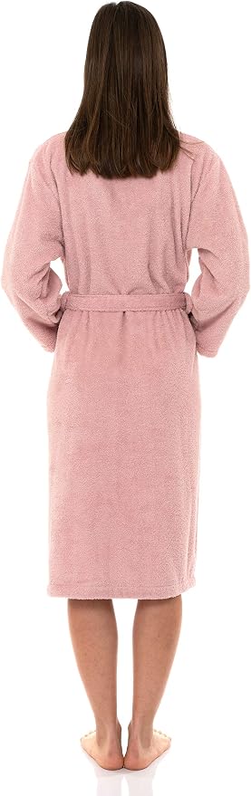 TowelSelections Womens Robe 100% Cotton Terry Cloth Towel Bathrobe Luxuriously Soft Shawl Collar Bath Robe for Women