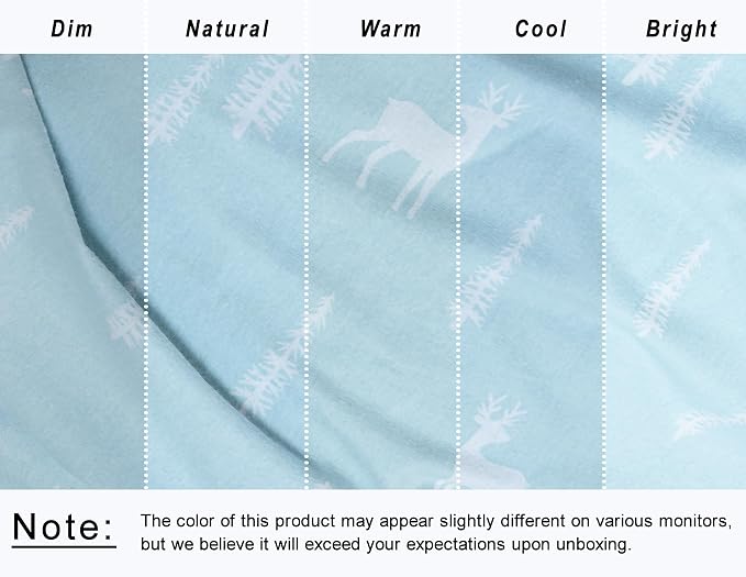 RUVANTI Flannel Sheets Full Size - GOTS Certified 100% Organic Cotton, 4 Piece Warm, Soft & Breathable Set, Deep Pocket Snug Fit, Double Brushed Cozy All Season Bedding, Blue Pine