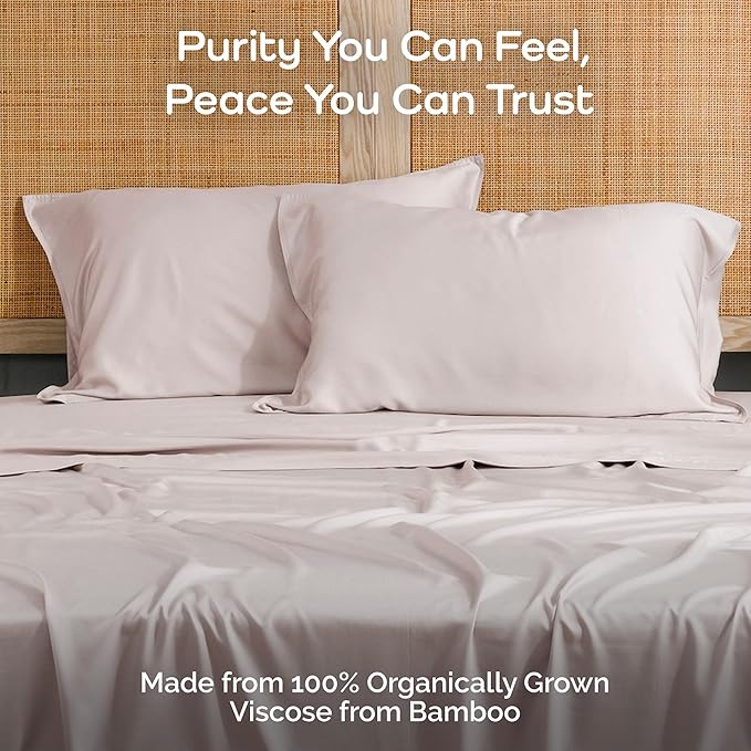 Pillow Cases Queen Size Set of 2 Pillowcases 100% Viscose from Bamboo Cooling Pillowcases, Soft & Breathable Pillow Case with Envelope Closure, Pink Pillow Cases (Blush)