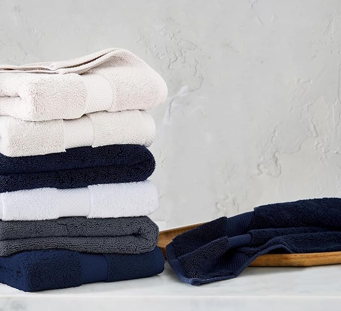 100% Organic Cotton Towels 650 GSM Plush Feather Touch Quick Dry Hand Towel, Pack of 6 GOTS Certified, Oeko-Tex Green Certified, Organic Cotton Hand Towel, 20"X30"