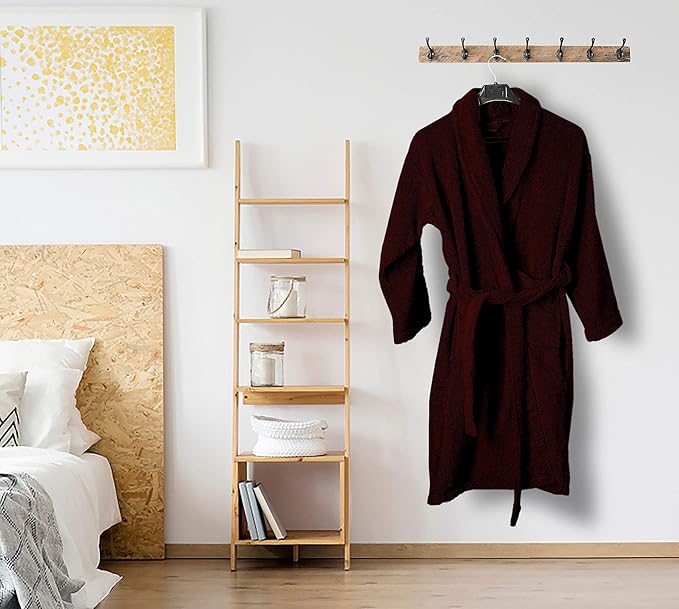 100% Cotton Shawl Collar Bathrobe for Women & Men – Terry Cloth, Lightweight Plush Long Spa & Hotel Luxury Robe