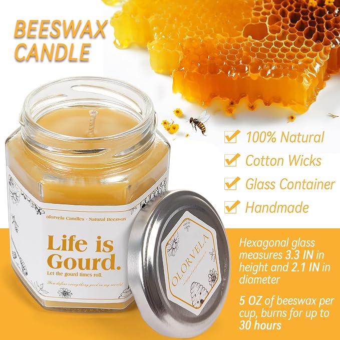 Gifts for Women - Pure Natural Beeswax Candles, Personalized Gifts for Women, Men, Mom, Dad, Sister, Teacher, Friends