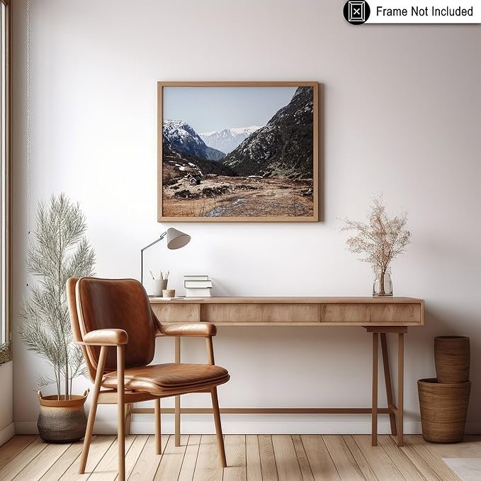 Monem Art Scandinavian Mountain Cabin Landscape Photography Print - Nordic Nature Scenic Art Poster - Wall Decor for Living Room, Bedroom or Office - 30x40 Unframed Wall Art by Mareike Bohmer
