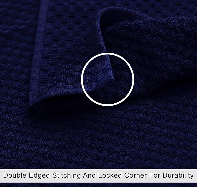 COTTON CRAFT Waffle Bath Sheets - Luxurious 2 Pack Euro Spa Waffle Weave Bath Sheets - Large 100% Ringspun Cotton Bath Towels - Absorbent Quick Dry Bathroom Towel Set - Oversized 35 x 70 inches - Navy