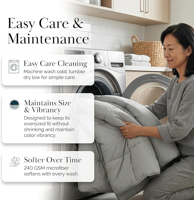 Southshore Fine Living, Inc. Full Size Comforter Only, Comforters Queen Size Bedding, Down-Alternative Grey Queen Comforter for Vacation Homes, Soft Bedding, Fluffy Comforters, Full Size Grey Bedding