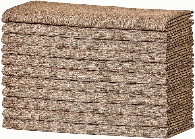 Mebakuk Cloth Napkins Set of 12, Premium 17 x 17 Inch Solid Washable Linen Style Napkins, Soft Table Napkin for Wedding Party Restaurant Dinner Parties