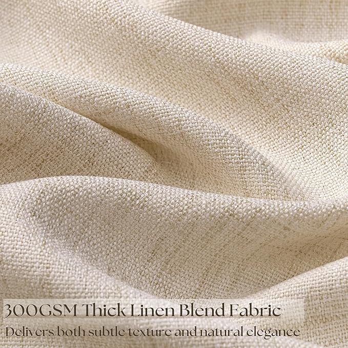 Extra Wide Flax Linen Curtains 84 Inch Length 1 Panel for Patio Sliding Glass Door 72 Inch Wide Light Filtering Semi Sheer Grommet Privacy Farmhouse Wide Window Curtains