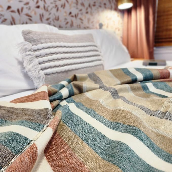 Alpaca Wool Throw Blanket | Warm, Ultra-Soft, 85" x 65" | Breathable, Non-Itchy Blanket-Throw | Hypoallergenic and Beautiful Fabric (Tropical Green)