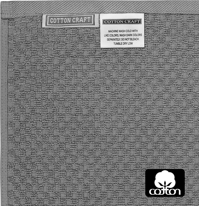 COTTON CRAFT Hooded Bath Towel – 2 Pack Oversized 35x70 Waffle Weave Towel with Hood for Adults - 100% Ringspun Cotton Pool Bath Sheet Wrap with Hood - Soft Super Absorbent Quick Dry – 450 GSM – Grey