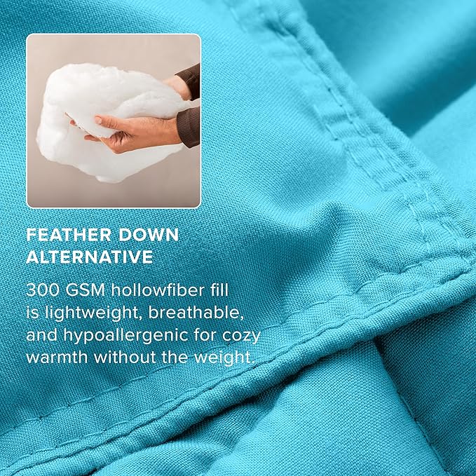 Bare Home Comforter Set - Queen Size - Ultra-Soft - Goose Down Alternative - Premium 1800 Series - All Season Warmth (Queen, Aqua)