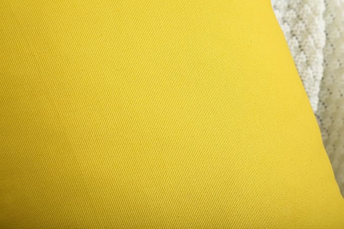 TangDepot 100% Cotton Solid Throw Pillow Cover 12x12 Deep Yellow | 100% cotton, same-color zip, machine wash & air dry. For living room, bedroom, office, car. 42 colors, 27 sizes. Cover only.