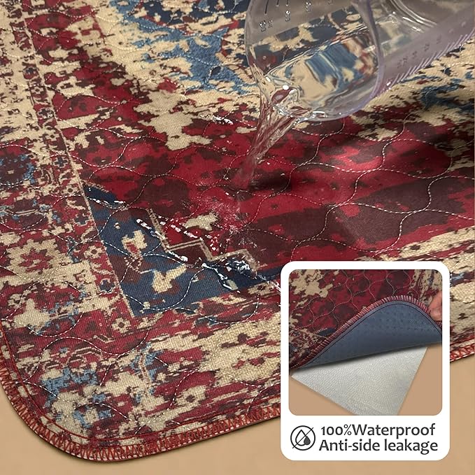 Washable Pee Pads for Dogs, Reusable Puppy Potty Training Pads, Ultra-Absorbent Thick Waterproof Leak-Proof Non-Slip Pads & Mat for Crate, Playpen, Floor, Whelping & Housebreaking , 1 Pack 72"x72"