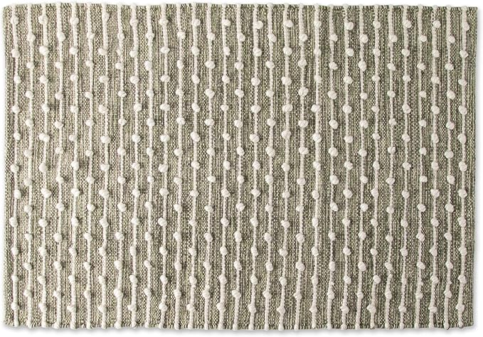 DII Slub Rug Collection Recycled Cotton Loop, 2x3', Antique Green