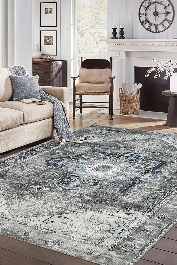 Keen Home Design 36"x60" Rug - Machine Washable Entry Rug with Non-Slip Backing, Ideal for Enteryway, Kitchen, Bathroom, Laundry Room - Vintage, Easy Clean, Durable, Low Pile - (3' x 5')