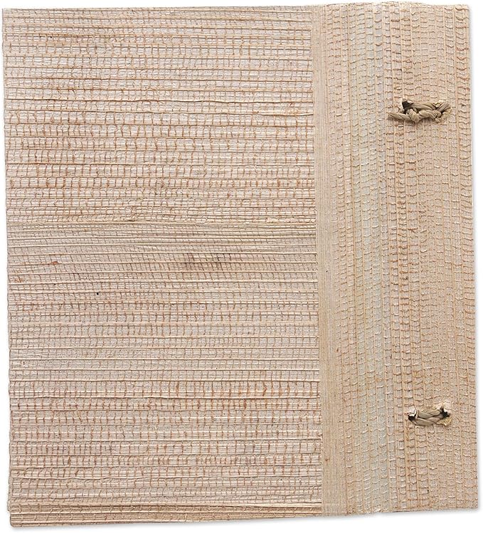NOVICA Blue Multicolor Natural Fiber Paper Eco-Friendly Journals from Indonesia 'Blue Leaf'