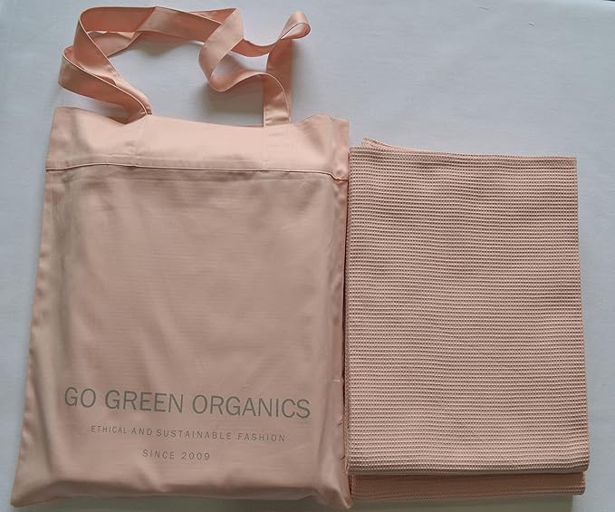 Waffle Bath Towel Pack of 2, 30.5x58 INCHES, Natural Organic Cotton, GOTS Certified (Pearl Blush) Super ABSORBANT & Quick Dry, NO SOFTENERS, Environment Friendly