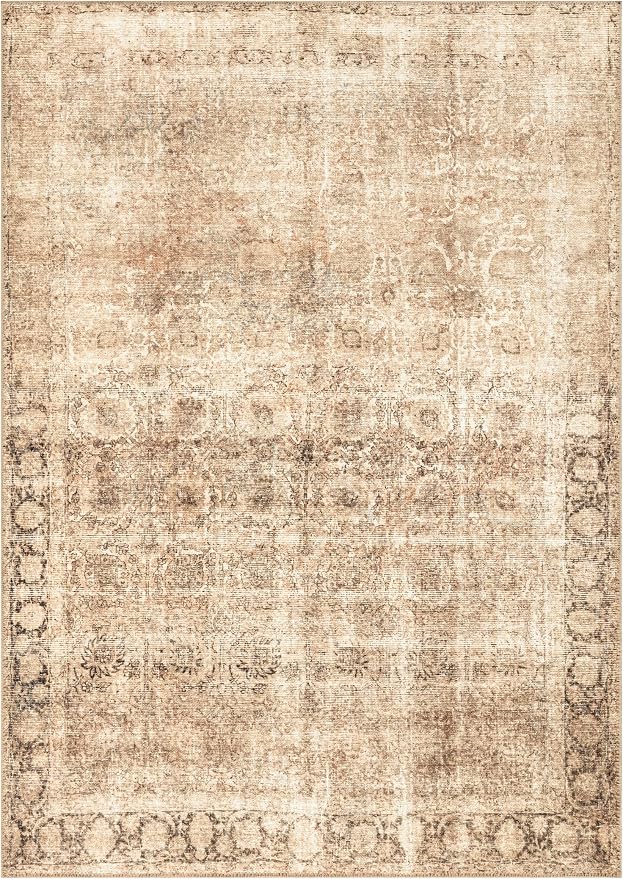 Keen Home Design 48"x72" Rug - Machine Washable Area Rug with Non-Slip Backing, Ideal for Living Room, Dining Room, Bedroom - Vintage, Easy Clean, Durable, Low Pile - (4' x 6')