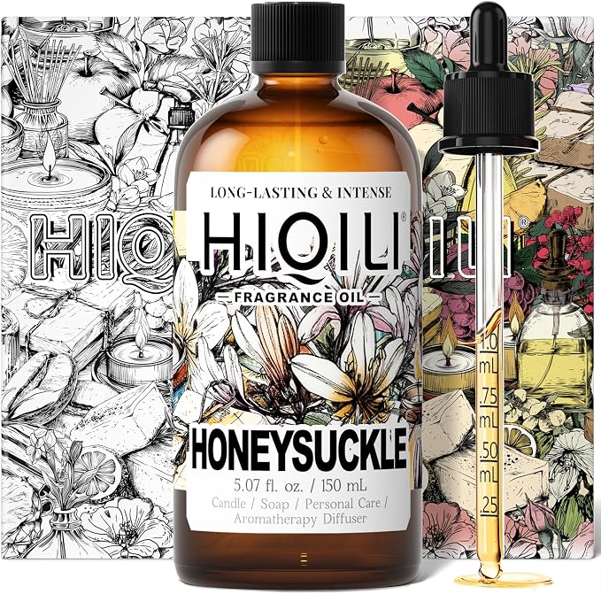 HIQILI Honeysuckle Fragrance Oil for Diffuser & Candle Making - 5.07 Fl Oz | Ideal for Making Perfume for Women, Relaxation, Beautiful Gifts - 150 ML