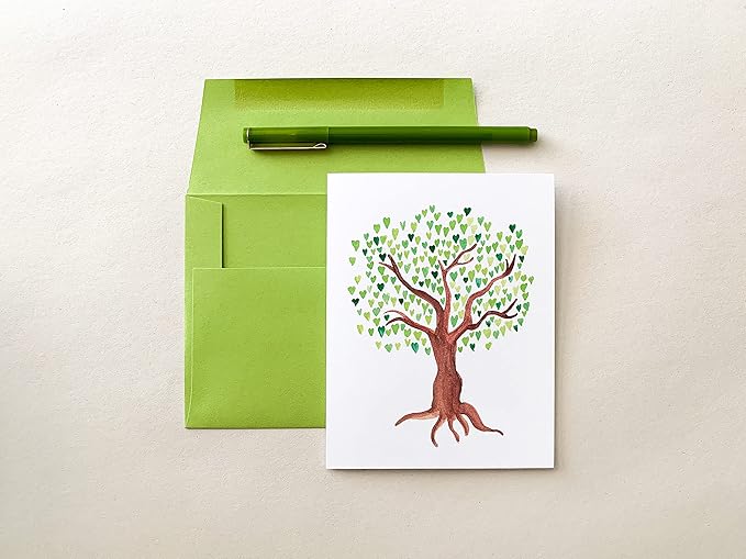 Palmer Street Press Blank Greeting Cards - Tree of Love Notecards and Envelopes - Set of 8 Blank Note Cards and Envelopes - Designed, Printed and Packaged in the USA