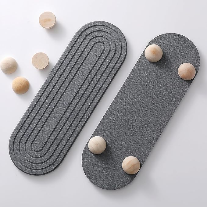 2PCS Water Absorbing Stone Tray for Sink, Quick Drying Diatomite Bathroom Tray Countertop, Stone Drying Mat for Kitchen Counter Faucet, Soap Dish Dispenser Vanity Organizer, Dark Gray-11.8" x 4"