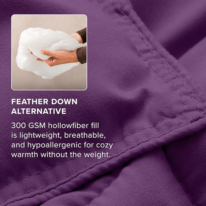 Bare Home Comforter Set - Oversized King Size - Ultra-Soft - Goose Down Alternative - Premium 1800 Series - All Season Warmth (Oversized King, Plum)