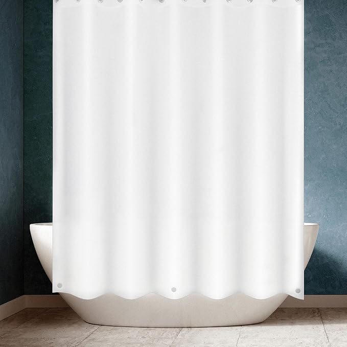 Shower Curtain Liner - Heavy Duty 6 Guage PEVA - Built in 3 Weighted Magnets - 12 Aluminium Grommets (2, White, 72" x 72")