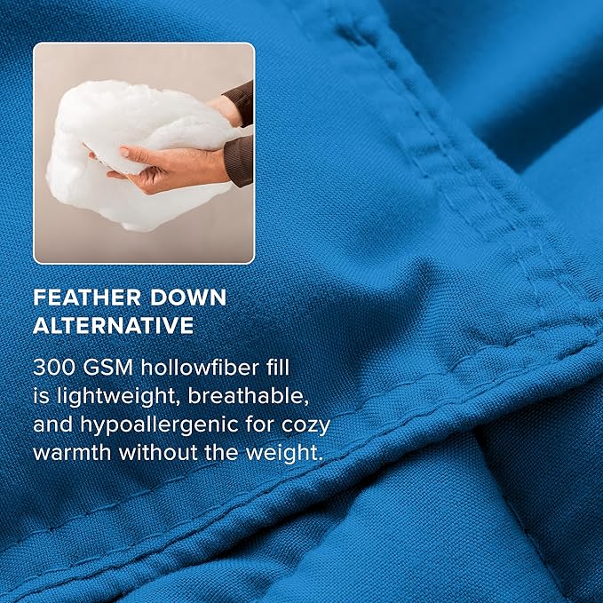 Bare Home Comforter Set - Queen Size - Ultra-Soft - Goose Down Alternative - Premium 1800 Series - All Season Warmth (Queen, Medium Blue)