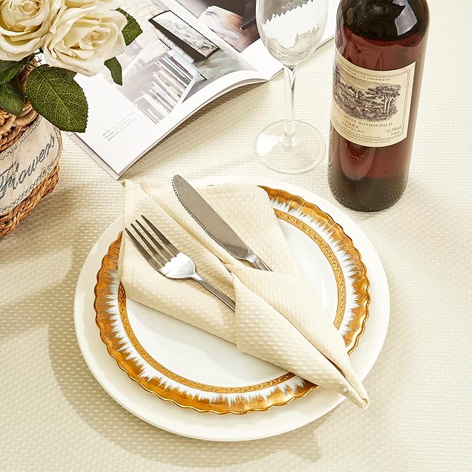 Mebakuk Cloth Napkins Set of 12, Premium 17 x 17 Inch Solid Washable Small Triangle Weave Napkins, Soft Table Napkin for Wedding Party Restaurant Dinner Parties