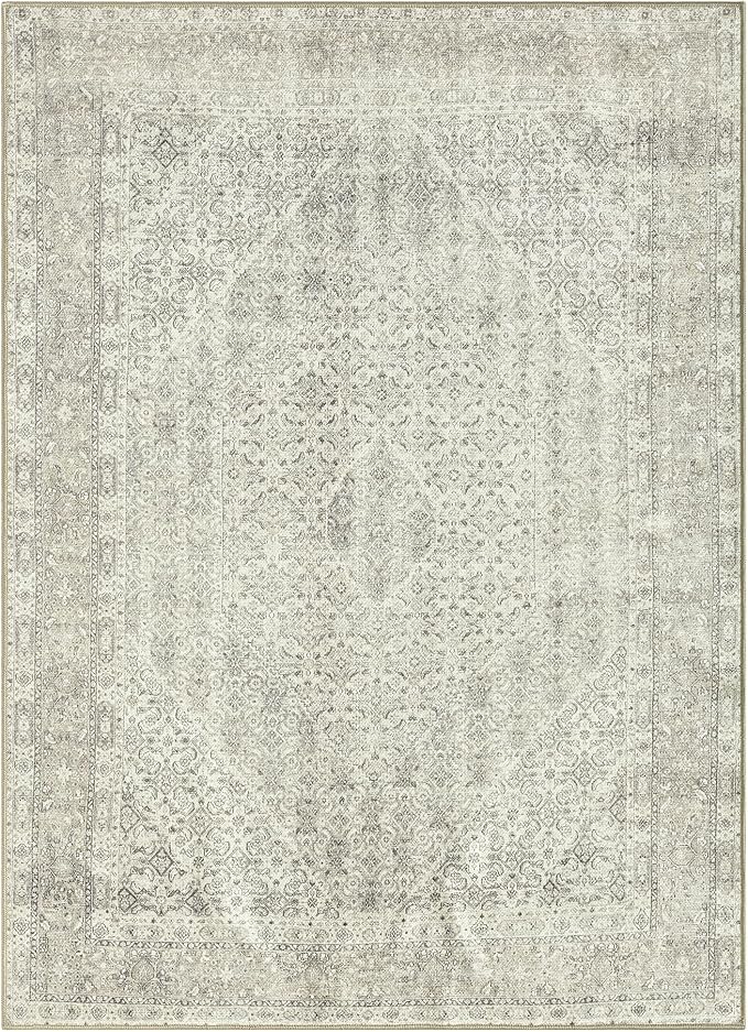 Keen Home Design 3x5 Rug - Machine Washable Entry Rug with Non-Slip Backing, Ideal for Enteryway, Kitchen, Bathroom, Laundry Room - Vintage, Easy Clean, Durable, Low Pile Rug - (3' x 5')