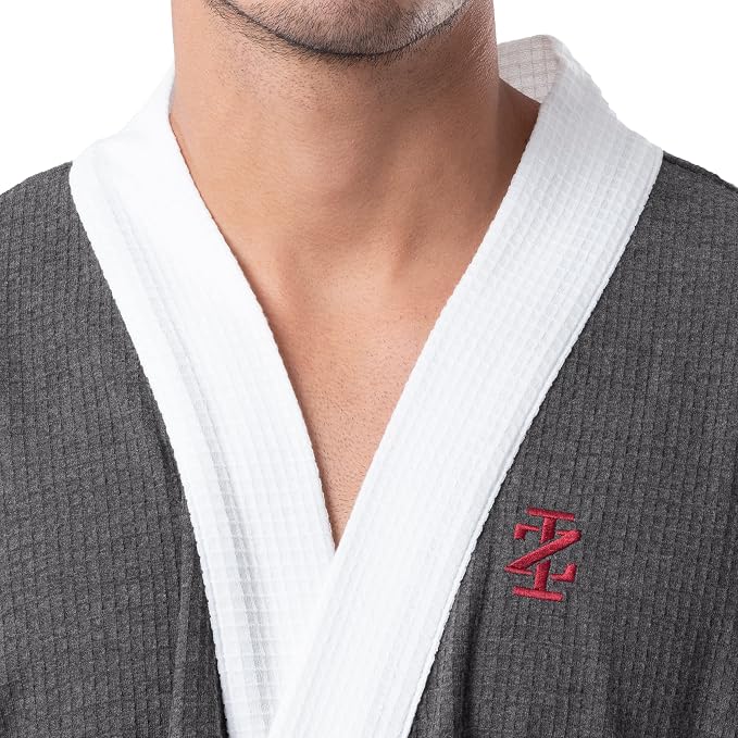 IZOD Men's Waffle Knit Kimono Robe