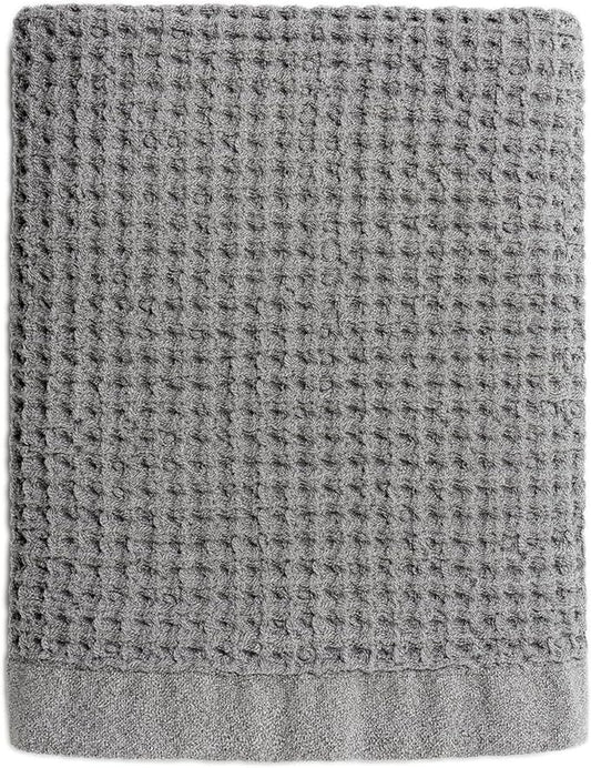 ONSEN Supima® Waffle Bath Sheet, Large, Quick Dry Lint Free 100% USA Cotton, Oversize Lightweight Absorbent Bath Sheet, 38x67 in (Cinder Grey, 1x Bath Sheet)