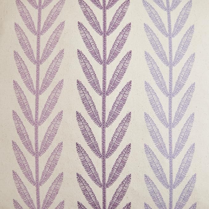 100% Cotton Farmhouse Leaves Throw Pillow Covers Set of 2, 22x22 Inch Mixed Purple Pastoral Decorative Print Cushion Covers for Sofa Bed Living Room Home Decor