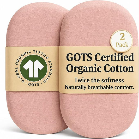 GOTS Organic Bassinet Sheets Compatible with Halo BassiNest Swivel Sleeper, 4moms mamaRoo Sleep Bassinet, Pure Ultra Soft Turkish Organic Cotton