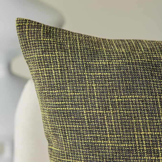 Kevin Textile Burlap Decoration Supersoft Linen Cushion Covers Square Throw Pillows Cover for Couch, Set of 2, 40x40 cm, Peridot Green