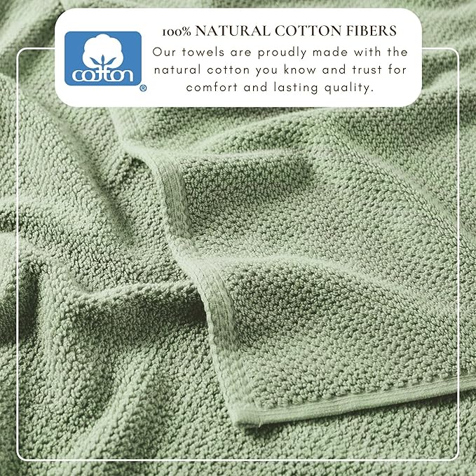 Great Bay Home 100% Cotton 6 Piece Bath Sheet Set - Absorbent, Quick-Drying, Durable Bath Towels for Bathroom Decor - Low-Twist, Two-Ply Fibers (Eucalyptus)