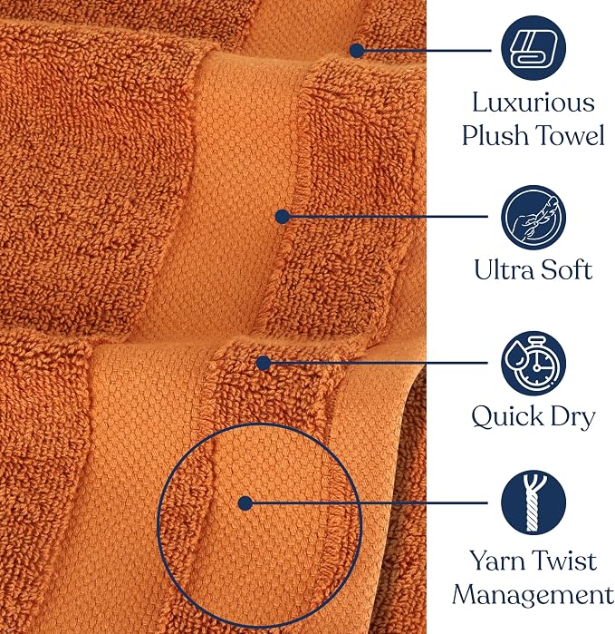 Organic Cotton Luxuriously Plush Hand Towel Pack of 2 | GOTS & OEKO-TEX Certified | Premium Hotel Quality Towels | Feather Touch Technology|650 GSM Long Staple|Soft, Quick Dry & Ultra-Absorbent