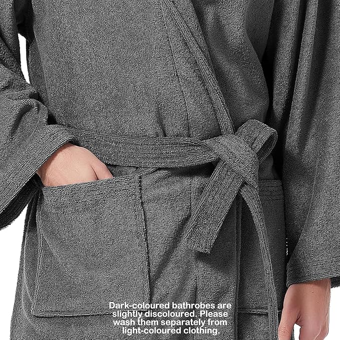 Men's Robe,Pure Cotton Robe for Men,Absorbent Bathrobe,Luxurious Terry Cloth Bathrobe with Shawl Collar