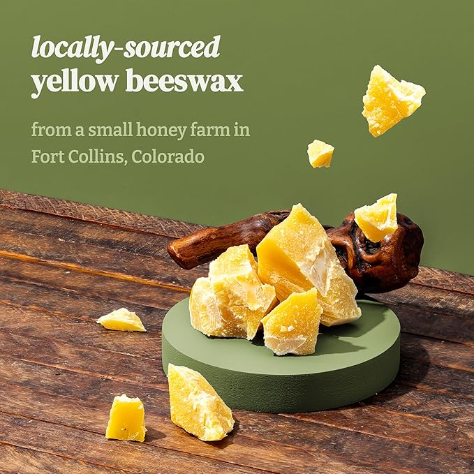 Apple Bourbon Organic Beeswax Candle, 8oz | 2 Ingredients | 100% Pure Beeswax Candles, Non Toxic, Natural, Organic Candles, Beeswax Candles Scented, Non Toxic Candles, 50 Hour