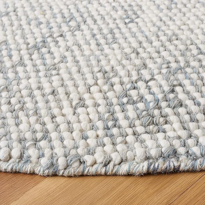 SAFAVIEH Natura Collection 6' Round Grey/Ivory NAT182F Handmade Wool Entryway Foyer Living Room Bedroom Area Rug