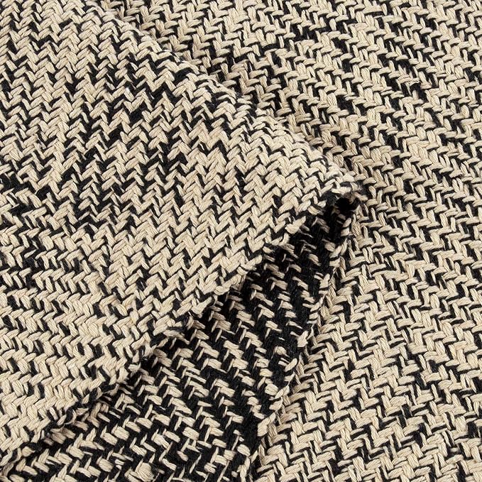 LEEVAN Washable Kitchen/Bathroom/Living Room Rug, 6' x 9', Natural Farmhouse Reversible Carpet for Foyer/Nursery/Decor
