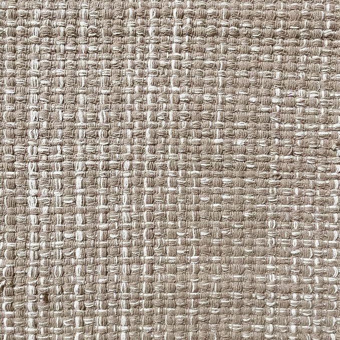 Chardin home Cotton Washable Rug Beige and White | 21x34 Bathroom Rug Kitchen entryway | Reversible Handwoven Rug Machine Washable.