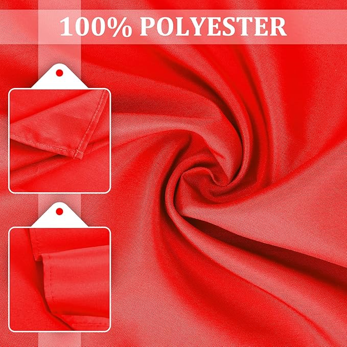 SuperO Set of 80 Cloth Napkins 17 x 17 Inch, Polyester Solid Washable Dinner Napkins with Hemmed Edges,Great for Restaurant, Wedding and Party(Red)