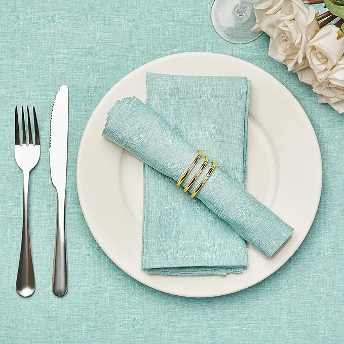 Mebakuk Cloth Napkins Set of 12, Premium 17 x 17 Inch Solid Washable Linen Style Napkins, Soft Table Napkin for Wedding Party Restaurant Dinner Parties