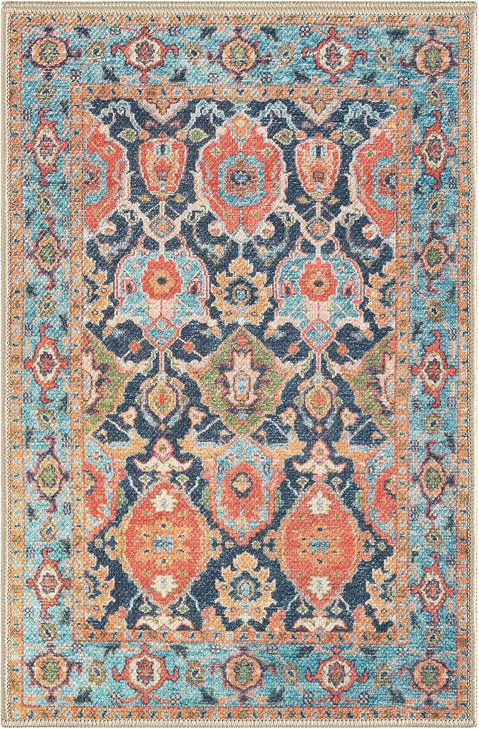 Keen Home Design 24"x36" Rug - Machine Washable Entry Rug with Non-Slip Backing, Ideal for Entryway, Kitchen, Bathroom, Laundry Room - Vintage, Easy Clean, Durable, Low Pile - (2' x 3')